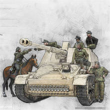 Figura de resina de soldados de tanque sin pintar, Kit de modelo a escala 1/35, juguete autoensamblado incoloro, 6 uds., n. ° 547 2024 - compra barato