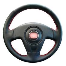 DIY Black Artificial Leather Steering Wheel Cover Hand-Stitched Car Steering Wheel Cover For Seat Ibiza 2004 2006 2024 - buy cheap