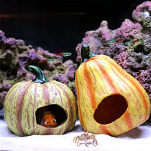 New Artificial Aquarium Pumpkin Shape House Shelter Ornament Fish Tank Hiding Cave Decoration For Fish Shrimp Hiding Playing 2024 - buy cheap