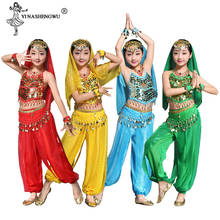 Newest  Kids Children Belly Dance Set Indian Belly Dance Costume Oriental Dance Belly Dance Performance Costume Suit 4 Colors 2024 - buy cheap