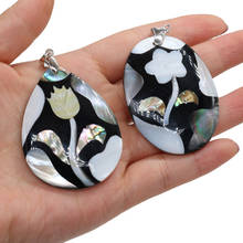 Natural concha pingentes forma da gota mãe de pérola abalone escudo requintado encantos para fazer jóias diy colar acessórios 2024 - compre barato