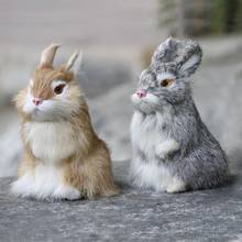 Mini conejo de peluche de 14cm para niños, juguete de simulación de conejo, modelo de conejo de pascua, regalo para bebés 2024 - compra barato