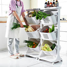 New multi-layer fruit and vegetable rack with wheels kitchen shelf fruit basket vegetable finishing rack movable hot pot rack 2024 - buy cheap