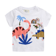 Jumping Meters New Hot Selling Summer Baby T shirts Fashion Dinosaurs Print Boys Girls Tees Tops 2024 - buy cheap