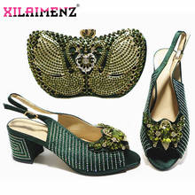 Zapatos de tacón medio en Color verde oscuro para mujer, calzado italiano, bolsa para fiesta en el jardín, invierno, 2021 2024 - compra barato