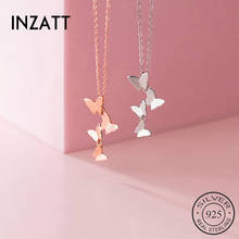 INZATT Real 925 Sterling Silver Stacked Butterfly Pendant Necklace For Fashion Women Party Fine Jewelry Bohemian Accessories 2024 - buy cheap
