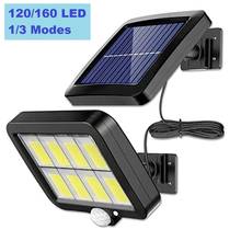 160led movido a energia solar luz de parede ao ar livre à prova d160água pir sensor movimento iluminação parque pátio cerca rua jardim decoração da lâmpada 2024 - compre barato