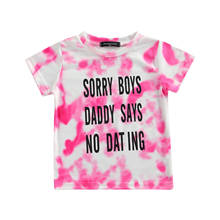 Ma&Baby 6M-5Y Toddler Child Baby Kid Girl T shirt Funny Letter Print Tie Dye Short Sleeve Tee Girls Tops Clothing Costumes 2024 - buy cheap