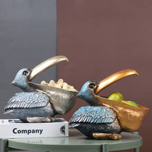 Nordic Creative Pelican Bird Figurine Jewelry Key Storage Creative Resin Toucan Statue Home Living Room Office Table Decoration 2024 - buy cheap