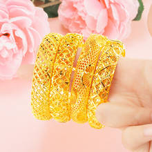 Открывающийся браслет для женщин полые ретро желтого золота с Дубай Свадебная вечеринка для мужчин и женщин, подарок 2024 - купить недорого