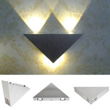 Lámpara de pared Led triangular de aluminio, 3W, AC85-265V, alta potencia, iluminación moderna para el hogar, iluminación interior para fiesta 2024 - compra barato