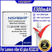 HSABAT 5300mAh BL259 Battery For Lenovo vibe k5 plus K32C30 K32C36 Lemon 3 3S Vibe K5 A6020a40 A6020 A40 A 6020a40 battery 2024 - buy cheap
