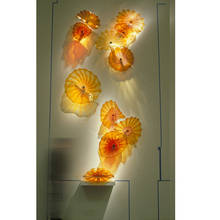 LRW021-Free Shipping Modern Cheap Platter Gallery Murano Glass Plate Wall Decoration 2024 - buy cheap