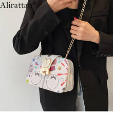 Alirattan New Chain PU Leather Doodle Bag For Women Fashion Design Female Shoulder Messenger Bag 2021 Luxury Quality Teavel Bag 2024 - buy cheap