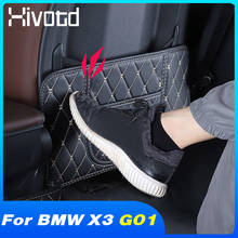 Hivotd Seat Back Anti-Kick Mat Protection Cover Anti-Dirty PU Leather Pad Interior Car Styling Products For BMW X3 G01 2018 2021 2024 - buy cheap