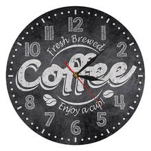 Fresh Brewed Coffee Enjoy A Cup of CAFE Print Wall Clock Kitchen Wall Watch Coffee Shop Cafe Bar Wall Decor Coffee Lover Gift 2024 - buy cheap