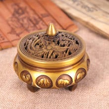 Pure Copper Zodiac Signs Incense Burner Wooden Base Brass Lotus Incense Burner Sandalwood Censer Office Home Decorations 2024 - buy cheap