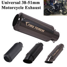 Universal Motorcycle FIRE TORCH Exhaust GP Racing Pipe Escape Modify Dirt Pit Bike Muffler For Z900 S1000RR R6 CBR1000RR R1 DUKE 2024 - buy cheap