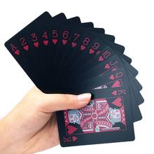 Juego de cartas de plástico PVC de calidad, juego de cartas de juego de tendencia, póker de cubierta, clásico, herramienta de trucos de magia, negro puro, caja de magia empaquetada, 54 Uds. 2024 - compra barato
