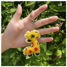 giraffe cross stitch kit unifinished printed stamped 14ct plastic canvas DIY handmade craft needlework Keychain 2024 - buy cheap