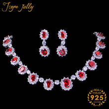 JoyceJelly Trendy Women Jewelry Set for Charm Lady Silver 925 Jewelry Gemstone Retro Style Necklace Earrings Gifts Wholesale 2024 - buy cheap