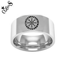 Vegvisir Stainless Steel Compass Rings For Man Nordic Mythology Skandinavia Viking Rune Index Ring Fashion Jewelry 2024 - buy cheap
