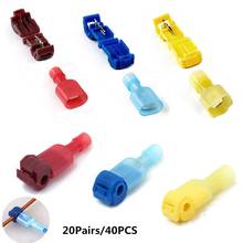 40Pcs  Lock Quick Splice Wire Connectors T Tap Insulated Terminal Spade Crimp Connector Set 0.5-4.0mm2 22-10 AWG 2024 - buy cheap
