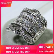 Handmade Cross Diamond Ring 925 sterling silver Jewelry Topaz Engagement Wedding band Rings for Women Bridal Party accessory 2024 - buy cheap