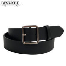 Best YBT-Cinturón de aleación y cuero con hebilla para mujer, cinturón deportivo informal, sencillo, de alta calidad, para negocios 2024 - compra barato