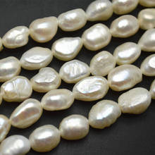 Perlas de agua dulce de Color blanco Natural, perlas sueltas ovaladas y barrocas largas, materiales de fabricación de joyería de moda 2024 - compra barato