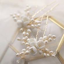 Freshwater Pearls Jewelry Bridal Hair Pins Clips Gold Silver Color Wedding Headpiece Flower Women Hair Piece Oranment 2024 - buy cheap