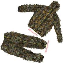 1 Set Hunting Clothes 3D Leaves Coat Trousers Camouflage Tops Outdoor CS Training Clothing Suit Pants Hooded Jacket 2024 - buy cheap