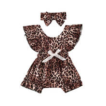 Nuevo Bebé niñas Leopard mameluco mono diadema trajes ropa 2024 - compra barato