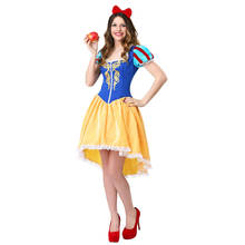 Fantasia de princesa adulta da branca de neve, traje de fantasia feminina de princesa para cosplay, sexy, para dia das bruxas, traje de gala 2024 - compre barato