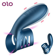 OLO Strap-on Sleeve Electric Penis Shock Ring Vibrator Clitoris Stimulate Male Cork Rings Sex Toys For Man Couples Adult Product 2024 - buy cheap