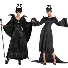 Trajes de halloween para mulheres adulto vestido de bruxa vampiro diabo carnaval festa assustador cosplay mascarada horror roupas com chifre 2024 - compre barato