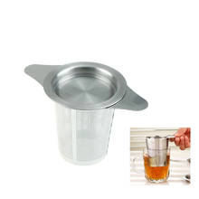 1 pc Stainless Steel Tea Infuser Basket Fine Mesh Tea Strainer with 2 Handles Lid Tea Filters 2024 - buy cheap