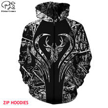 hunting clothes Love Deer 3d all over Printed Unisex hoodies Harajuku Fashion Casual Hooded Sweatshirt zip hoodies drop shipping 2024 - buy cheap