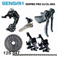 Sensah-kit de desviador de fibra de carbono empire pro 4,6, groupset de 2x12 velocidades de 24s com desviadores r/l + desviadores r/f + cassete zrace/correntes/freio 2024 - compre barato