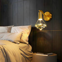 Luz LED de pared de lujo y cristal moderno, lámpara de pared de fondo de TV nórdica dorada, utilizada para dormitorio, cabecera, escalera, pasillo 2024 - compra barato