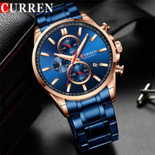 CURREN-Reloj de pulsera deportivo para hombre, cronógrafo resistente al agua, militar, de lujo, de acero inoxidable, nuevo, 8368 2024 - compra barato