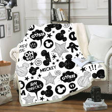 Manta de Mickey y Minnie Mouse de Disney para niños y niñas, cobertor cálido y acogedor de Sherpa para el invierno, para cama, cuna, sofá, decoración del hogar, regalo 2024 - compra barato