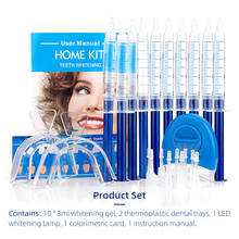 Kit de clareamento dental com 10 lâminas, gel clareador para clareamento dentário, equipamento de cuidado dentário 2024 - compre barato