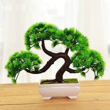 Pino Artificial bonsái árbol verde plástico Pino bonsái paisaje árbol decoración Artificial escritorio pantalla falsa planta paisajismo bonsái 2024 - compra barato