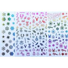 1/4Pcs Color Merry Christmas Snowflake Nail Art Decals Decoration Self Adhesive Nail Art Stickers Manicure Design 2024 - buy cheap