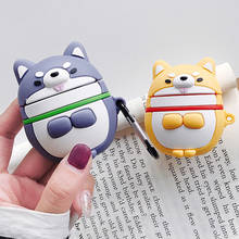 Para Apple AirPods 3D lindo dibujos animados Corgi perro cachorro Earpods caso para Airpods 2 pareja amantes auriculares inalámbricos cubierta de auriculares 2024 - compra barato