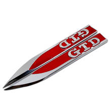 Side Fender Stickers Blade Shape Metal Badge Emblem Decals GTD Logo for VW Volkswagen Golf 6 7 Touran Polo GTI Passat Touran 2024 - buy cheap