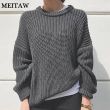 2020 Autumn Loose Knitted Sweaters 2020 Elegant Ladies Jumper Cashmere Casual Solid Long Sleeve Women Oversized Sweater 2024 - buy cheap