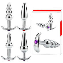 Buttplug juguetes eróticos Acero inoxidable tapón Anal cristal joyería redonda estimulador Anal de tapón juguete sexual consolador tapón Anal para adultos juego 2024 - compra barato