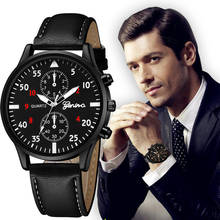 Мужские повседневные спортивные часы Geneva, роскошные Брендовые мужские часы с кожаным ремешком, модные часы с хронографом, новинка 2020 2024 - купить недорого